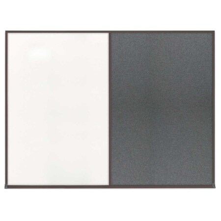 United Visual Products Double Door Radius Corkboard, 42"X32", W UV80025-WHITE-CORK